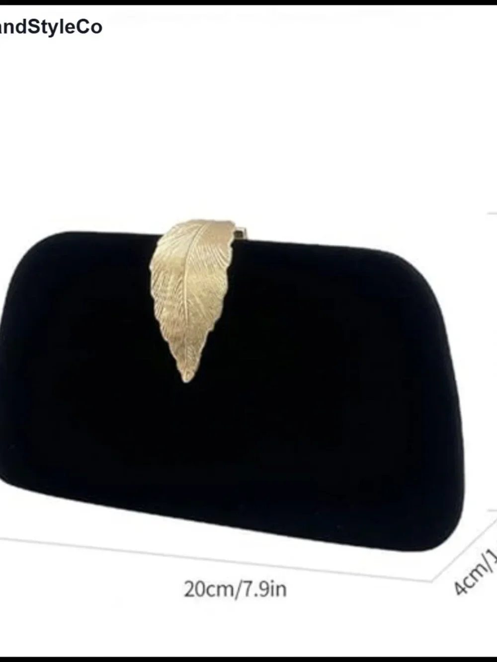 Evening Bag Clutch Metallic Leaves Clasp Removable Chain Polyester